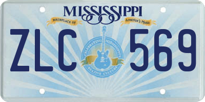 MS license plate ZLC569
