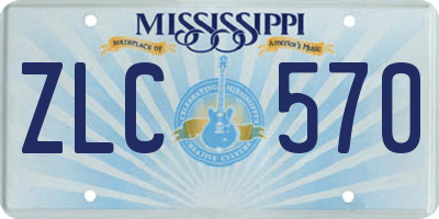 MS license plate ZLC570