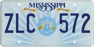 MS license plate ZLC572