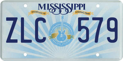 MS license plate ZLC579