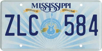 MS license plate ZLC584