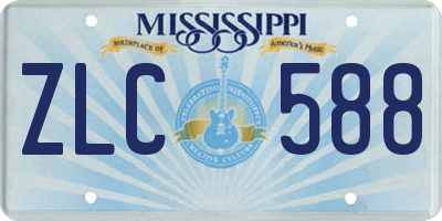 MS license plate ZLC588