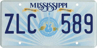 MS license plate ZLC589