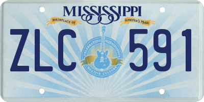 MS license plate ZLC591