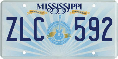 MS license plate ZLC592