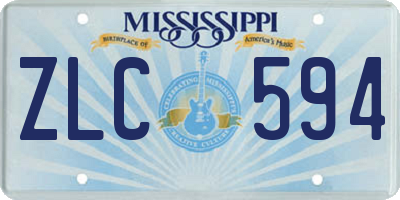 MS license plate ZLC594
