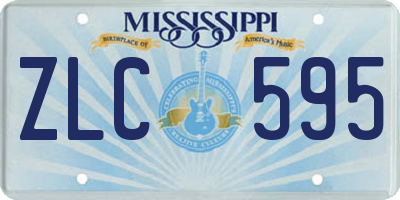 MS license plate ZLC595
