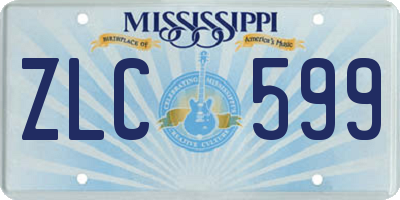 MS license plate ZLC599