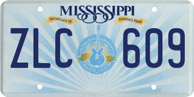 MS license plate ZLC609