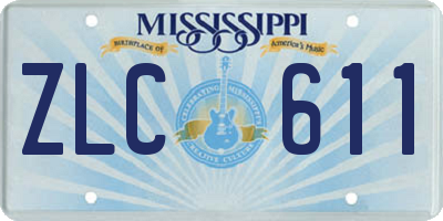 MS license plate ZLC611