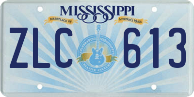 MS license plate ZLC613