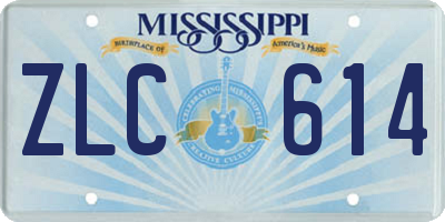 MS license plate ZLC614