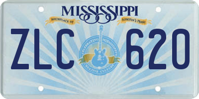 MS license plate ZLC620