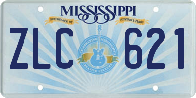 MS license plate ZLC621