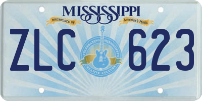 MS license plate ZLC623
