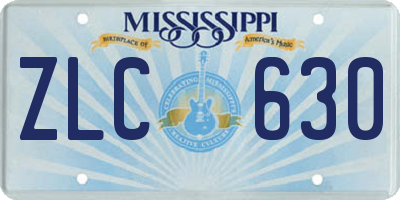 MS license plate ZLC630