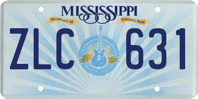 MS license plate ZLC631