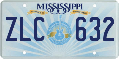 MS license plate ZLC632