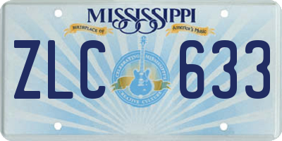 MS license plate ZLC633