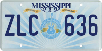 MS license plate ZLC636