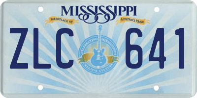 MS license plate ZLC641
