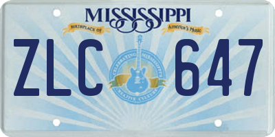 MS license plate ZLC647