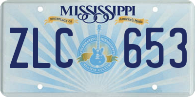 MS license plate ZLC653