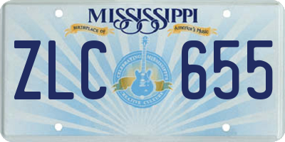 MS license plate ZLC655