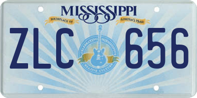 MS license plate ZLC656