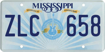 MS license plate ZLC658