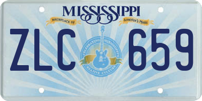 MS license plate ZLC659