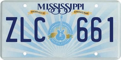 MS license plate ZLC661