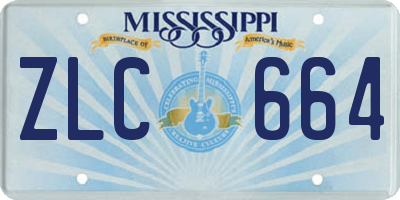 MS license plate ZLC664