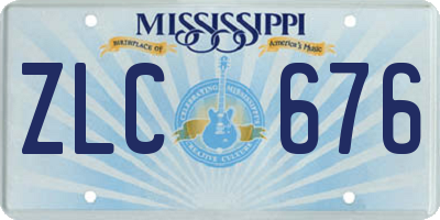 MS license plate ZLC676