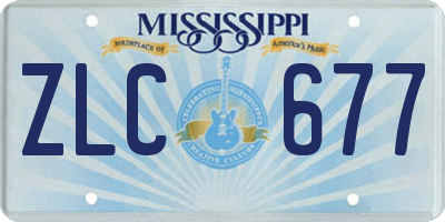 MS license plate ZLC677