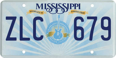 MS license plate ZLC679