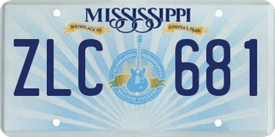 MS license plate ZLC681