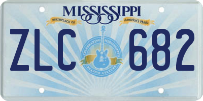 MS license plate ZLC682