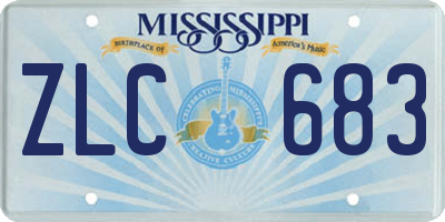 MS license plate ZLC683