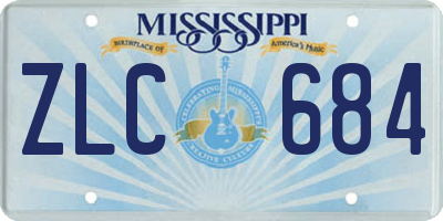 MS license plate ZLC684