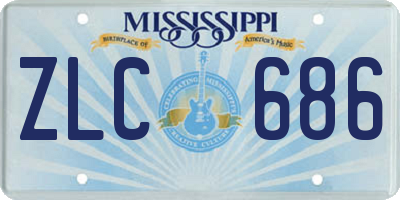 MS license plate ZLC686
