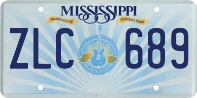 MS license plate ZLC689