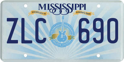 MS license plate ZLC690