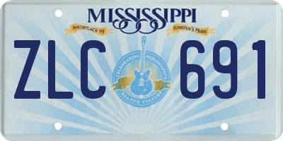 MS license plate ZLC691