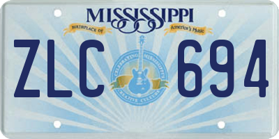 MS license plate ZLC694