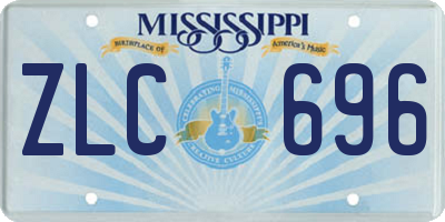 MS license plate ZLC696