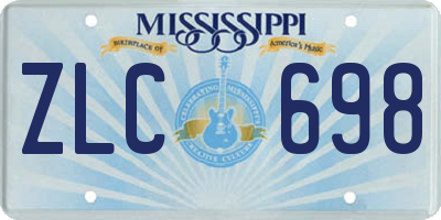 MS license plate ZLC698