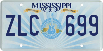 MS license plate ZLC699
