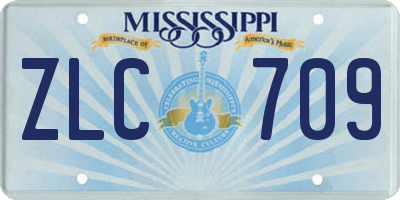 MS license plate ZLC709
