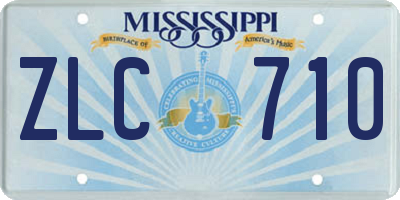 MS license plate ZLC710
